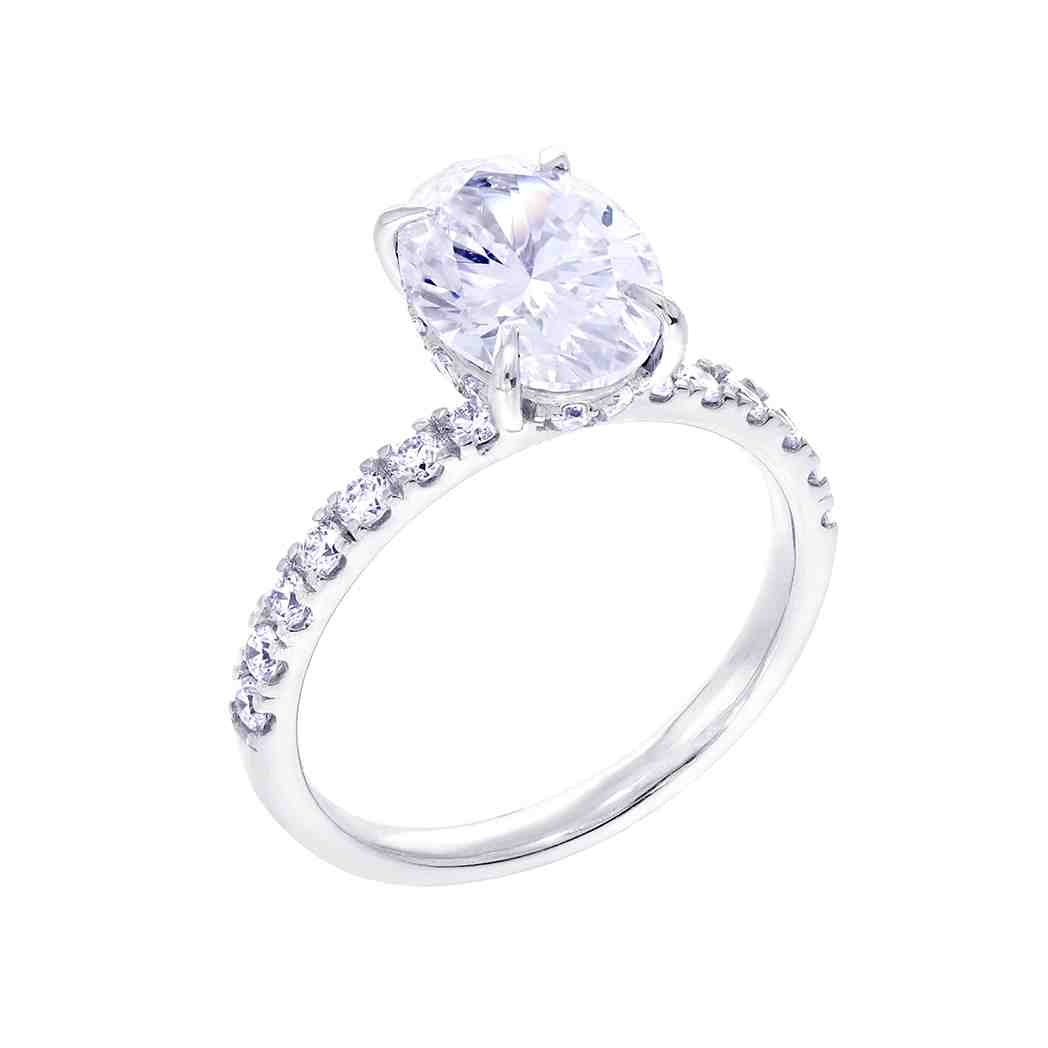 Oval Solitaire  Lab Created Diamond Engagement Ring LR70AOV2.00